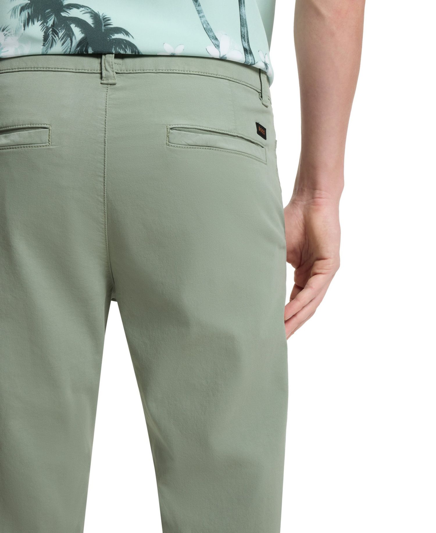 Men's Structured Cotton Blend Tapered-Fit Chinos