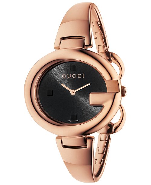 Gucci Women S Swiss Guccissima Rose Gold Tone Pvd Bangle Bracelet Watch 36mm Ya134305 Reviews All Fine Jewelry Jewelry Watches Macy S