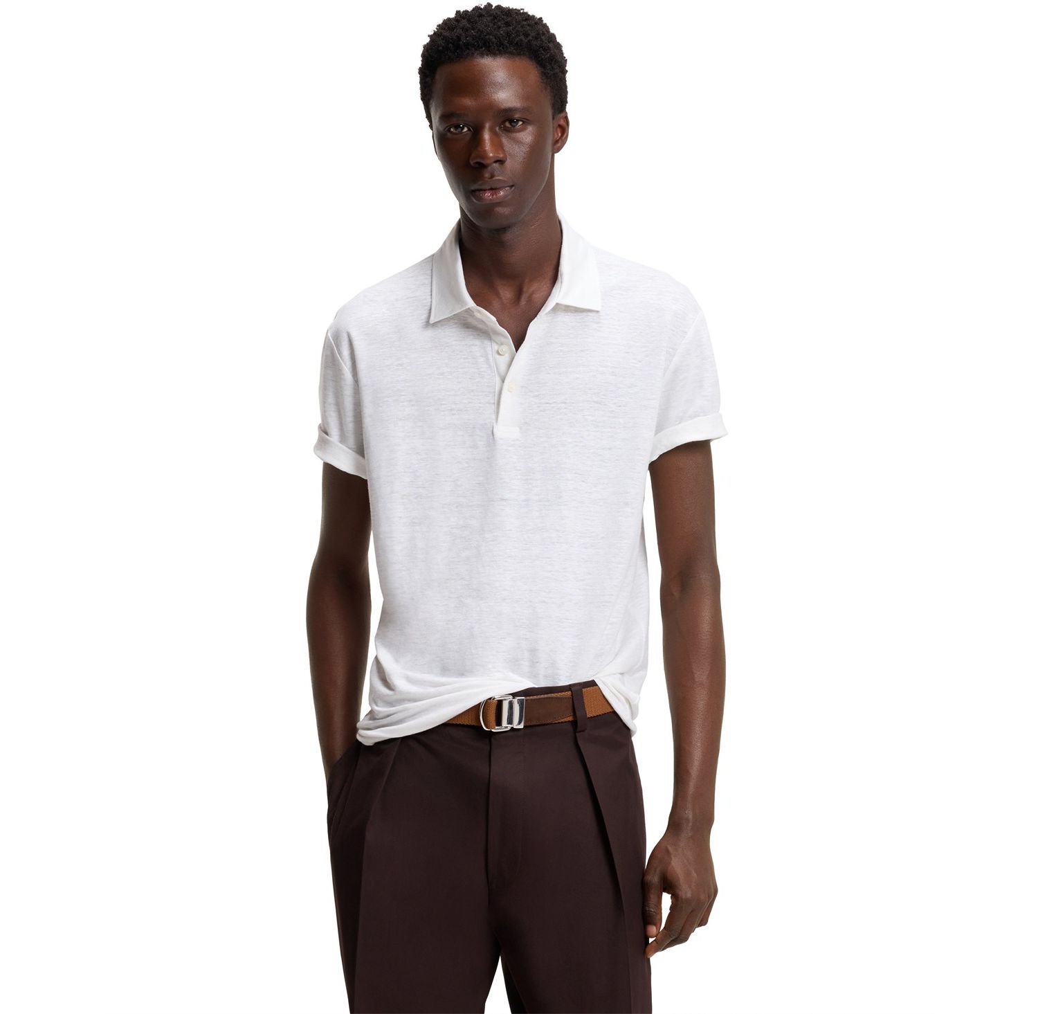 BECKHAM x BOSS Men's Linen Polo Shirt