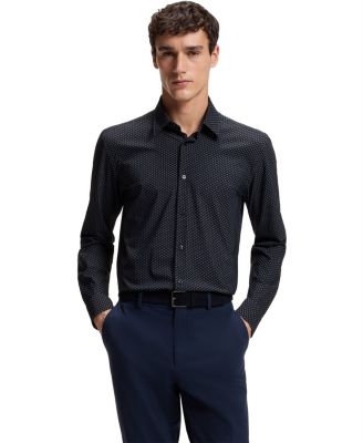 BOSS By Men's Performance-Stretch Jersey Dress Shirt