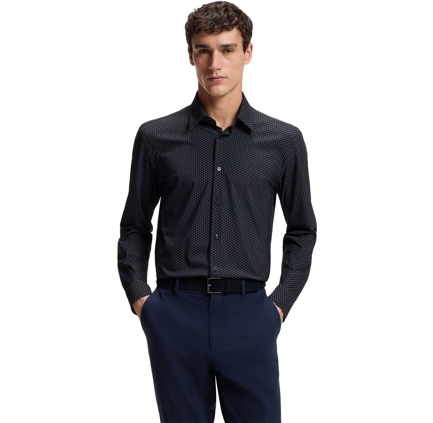 Men's Performance-Stretch Jersey Dress Shirt