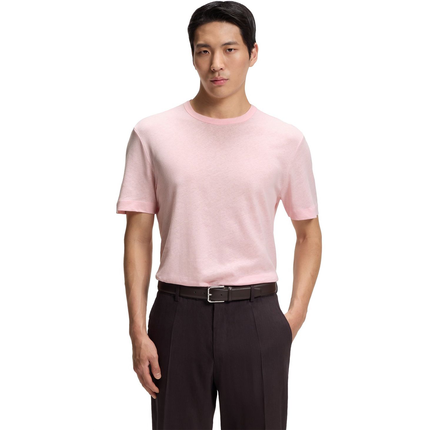 Men's Cotton Linen Regular-Fit T-Shirt