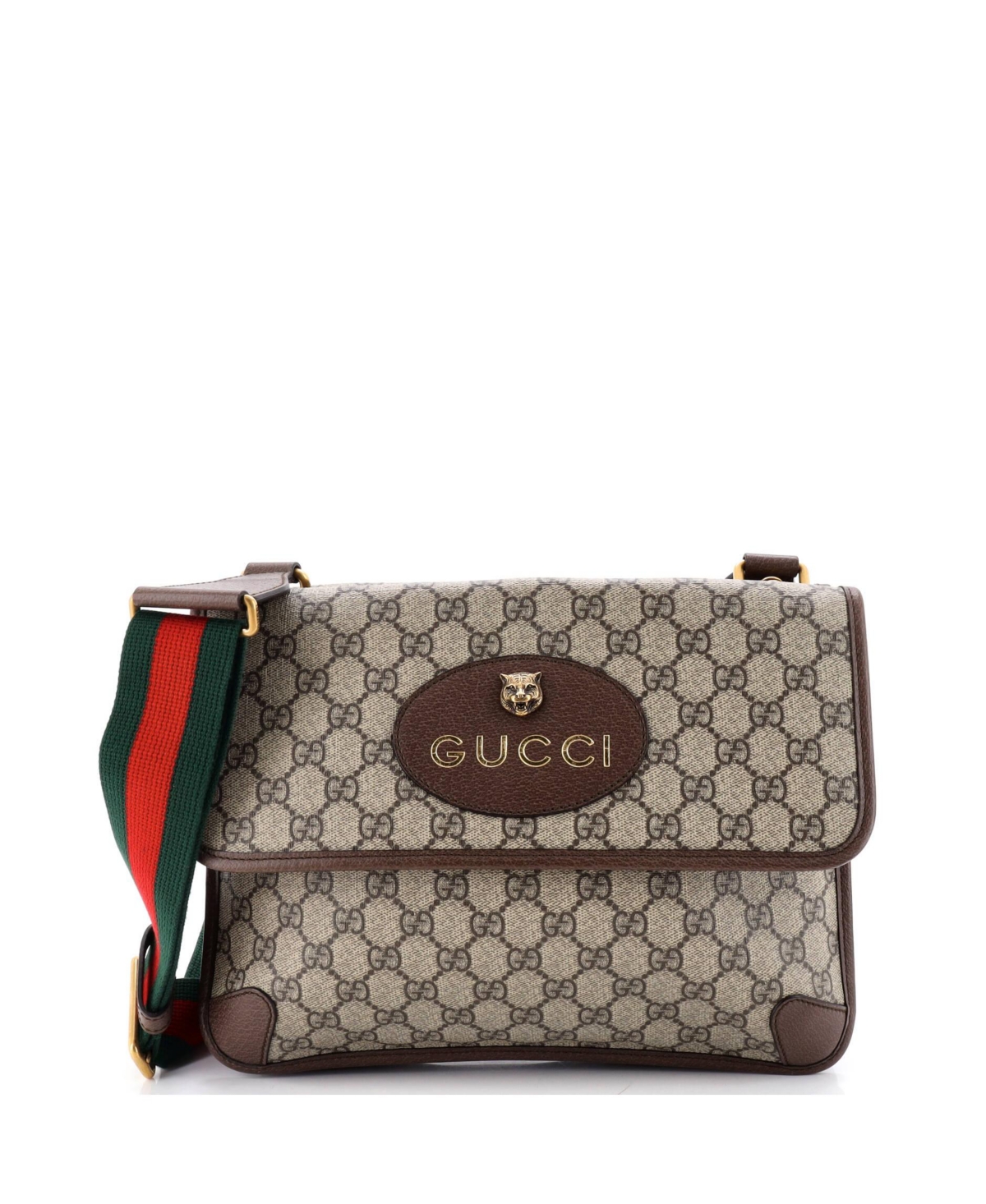 Pre-Owned Gucci Medium Neo Vintage Flap Messenger Gg Coated Canvas - Brown
