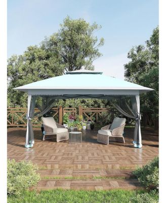 13x13 Pop-Up Canopy Tent, Easy Setup, Adjustable Height, Mosquito Netting, Sand Bags, Backyard & Patio