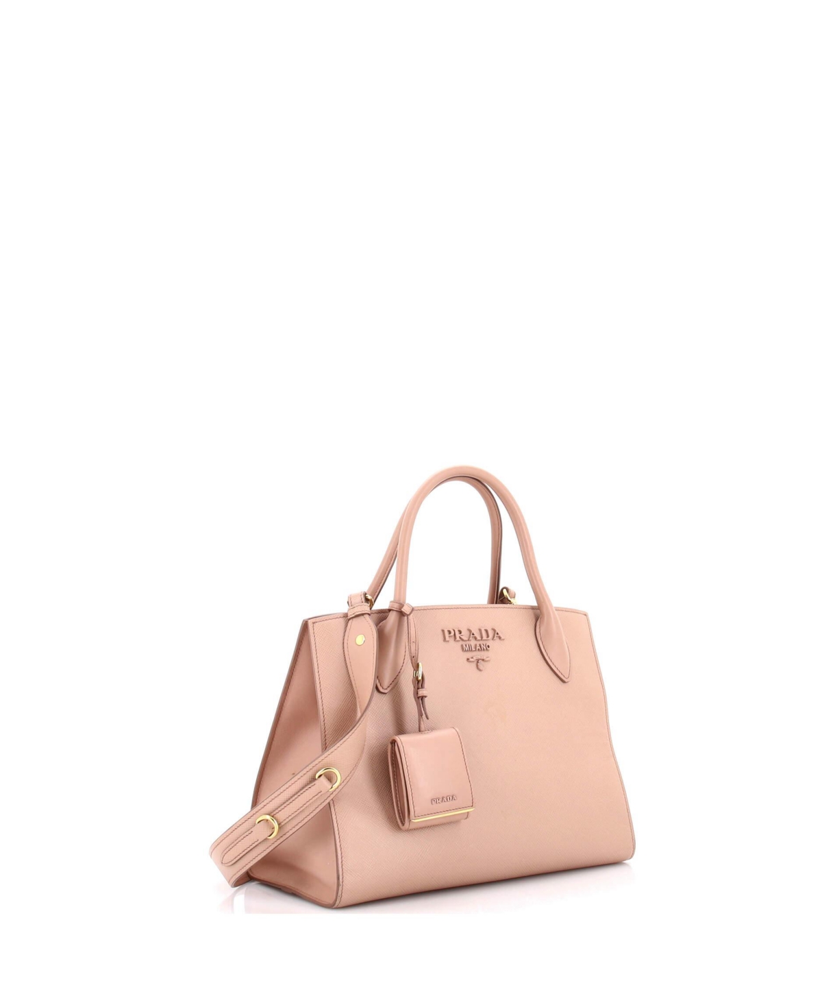 Pre-Owned Prada Medium Monochrome Tote Saffiano with City Calf