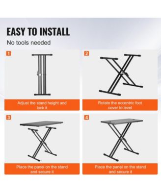 32 x 20 Inch Portable DJ Table Stand with Adjustable Height and Foldable Frame