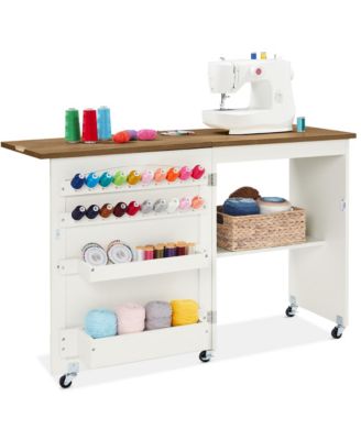 Sewing Machine Table and Desk w/ Craft Storage and Trays