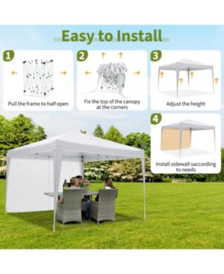10x10 Pop-Up Canopy Tent with 4 Sidewalls, Waterproof Portable Gazebo for Camping, Outdoor Parties & Backyard