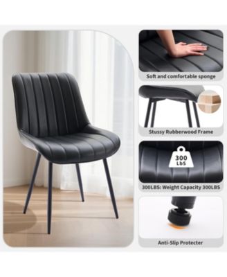 2 Pc. Upholstered Metal Dining Chairs Set