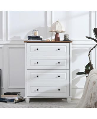 4 Drawer Minimalist Dresser Rolling Cabinet for Bedroom Home Furniture with Spacious Drawers Easy Assembly Durable