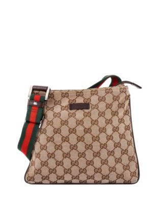 Small Web Strap Zip Messenger Bag GG Canvas