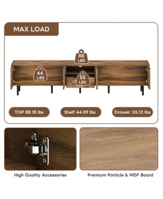 78" Wood Cabinet TV Stand Consoles with Storage