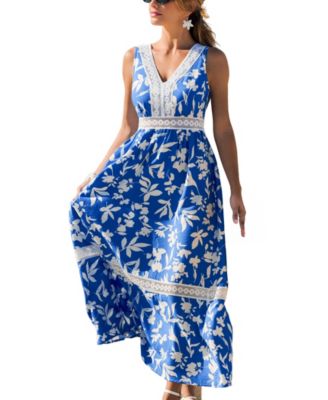 Women's V-Neck Pull-On Unlined Beach Dress