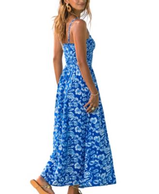 Women's Demure Floral Maxi Beach Dress