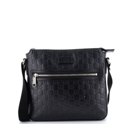 Small Signature Zip Messenger Bag Guccissima Leather