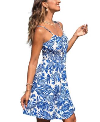 Women's Dial Up Floral Mini Beach Dress