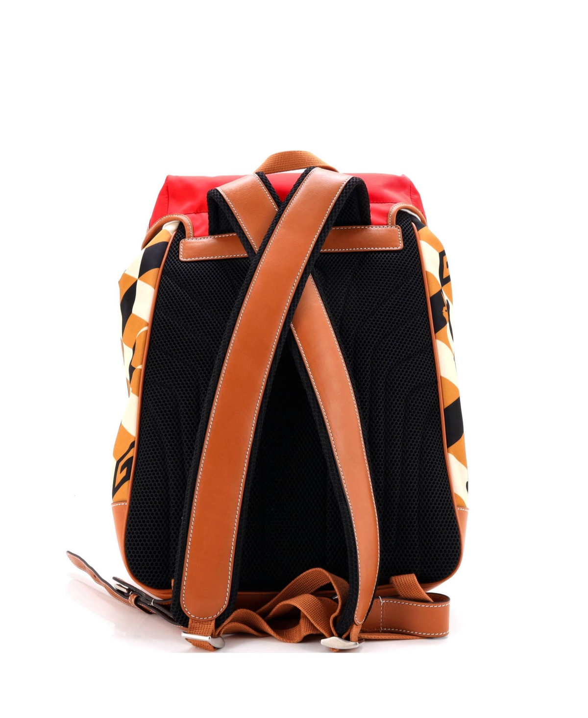 Pre-Owned Gucci Interlocking G Patch Flap Buckle Backpack Printed Nylon with Canvas and Leather