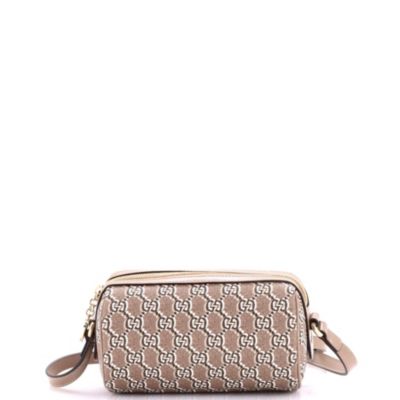 Mini Cylindrical Shoulder Bag GG Shadow Coated Canvas