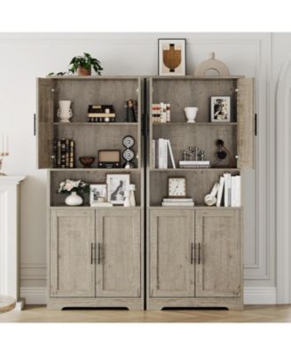 Tall Kitchen Pantry Cabinet, Storage Cabinet with Doors and Adjustable Shelves, Freestanding Cupboard for Living Room, Dining Room