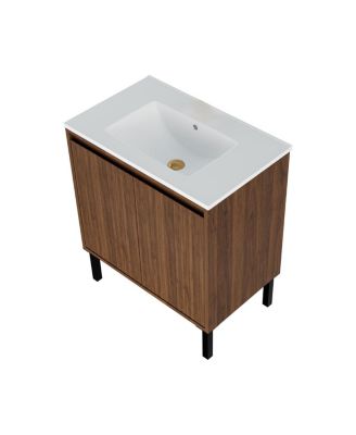 30"Bathroom Vanity with Sink, Soft-Closing Drawers and Large Storage for Modern Bathrooms, Floor Standing or Wall Mounted