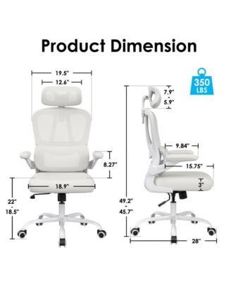 Ergonomic Office Chair, Adjustable Swivel Desk Chair with Headrest and Lumbar Support, Computer Chair for Home Office.