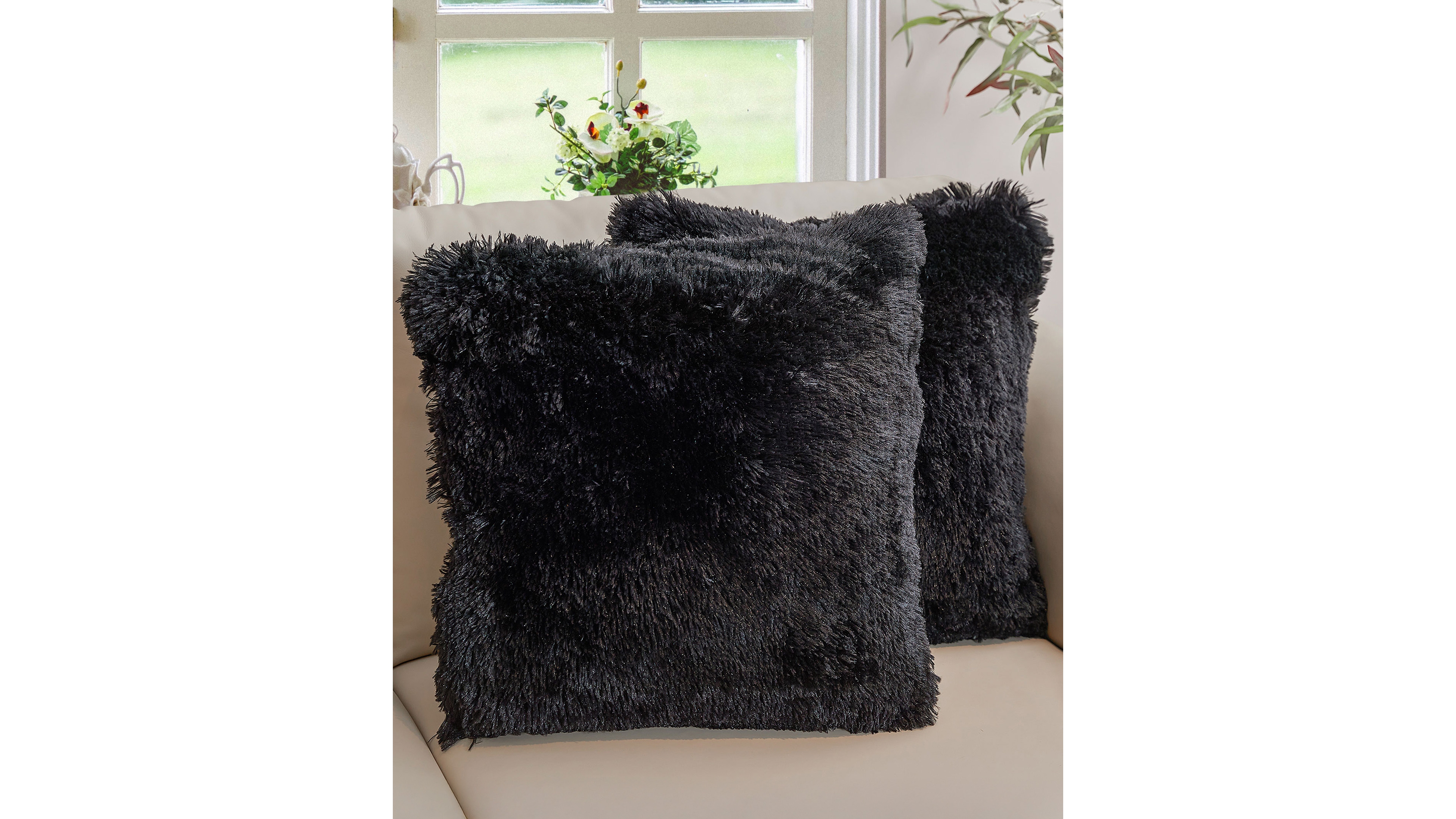 Cheer Collection Textured Fluffy Decorative Pillow, 24" x