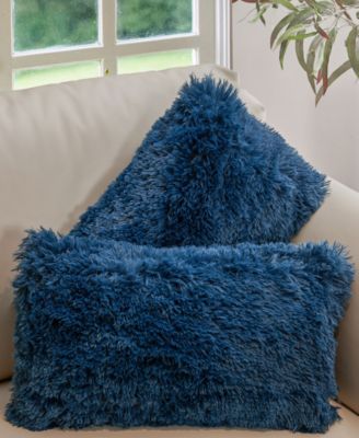 Textured Fluffy Decorative Pillow, 12" x 20"