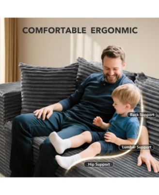 106" L-Shaped Sectional Sofa with Chaise, Modular Deep Seat Cloud Couch, No Assembly