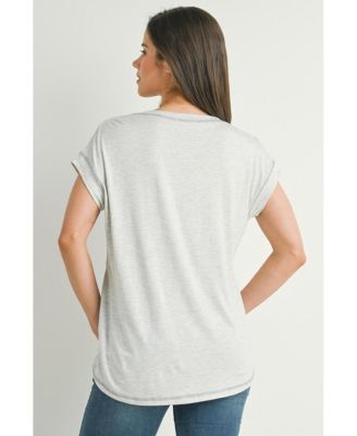 Maternity T-Shirt Relaxed Fit Short Sleeve Layered Nursing-Friendly