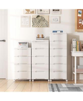 Rolling Storage Cabinet with Universal Wheels and 5 Drawers