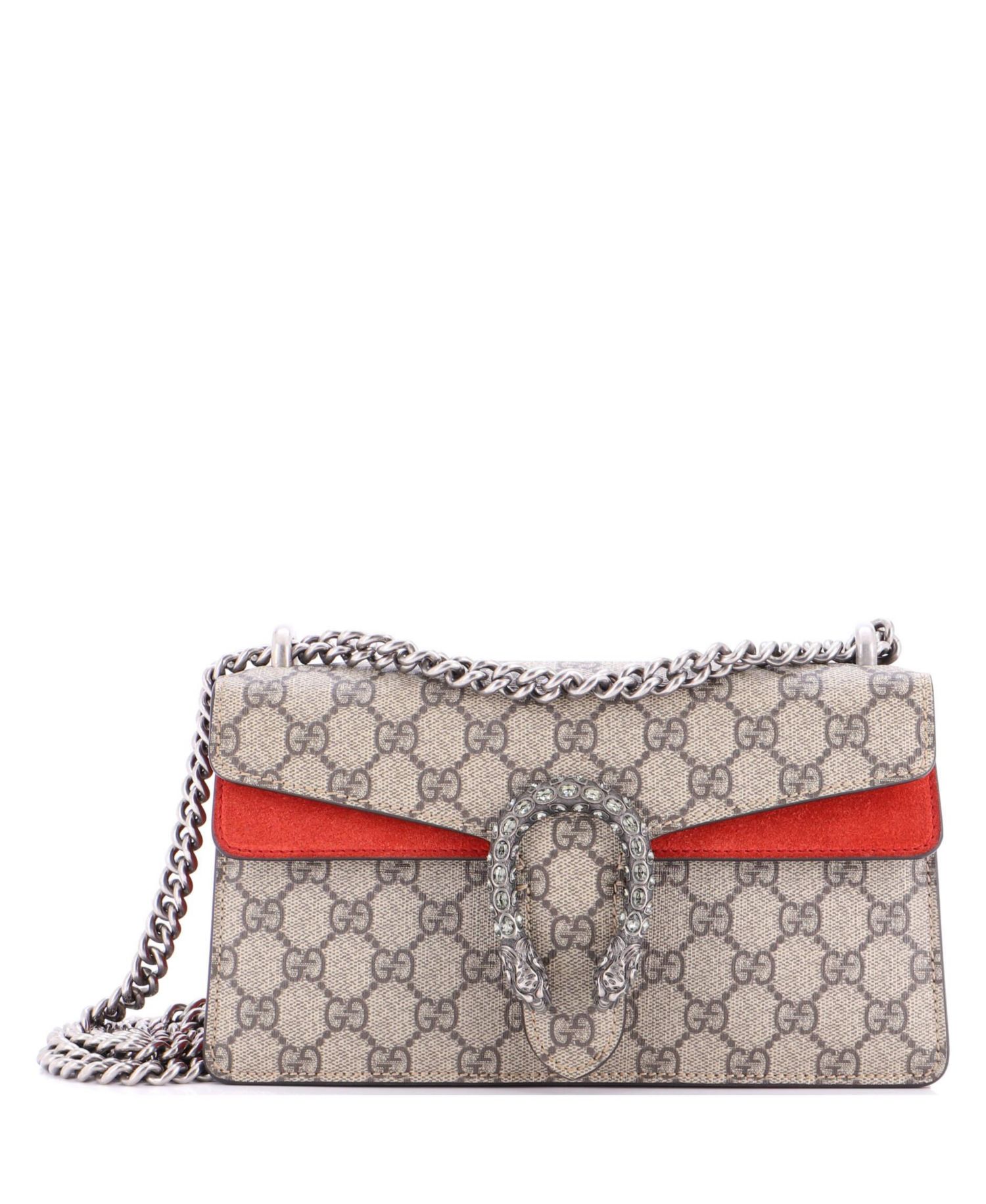 Small Dionysus Bag GG Coated Canvas with Crystal Embellished Metal