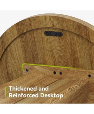  31.50" Round Dining Table for 2 People, Farmhouse Dining Room Table for Living Room, Circle Kitchen Table