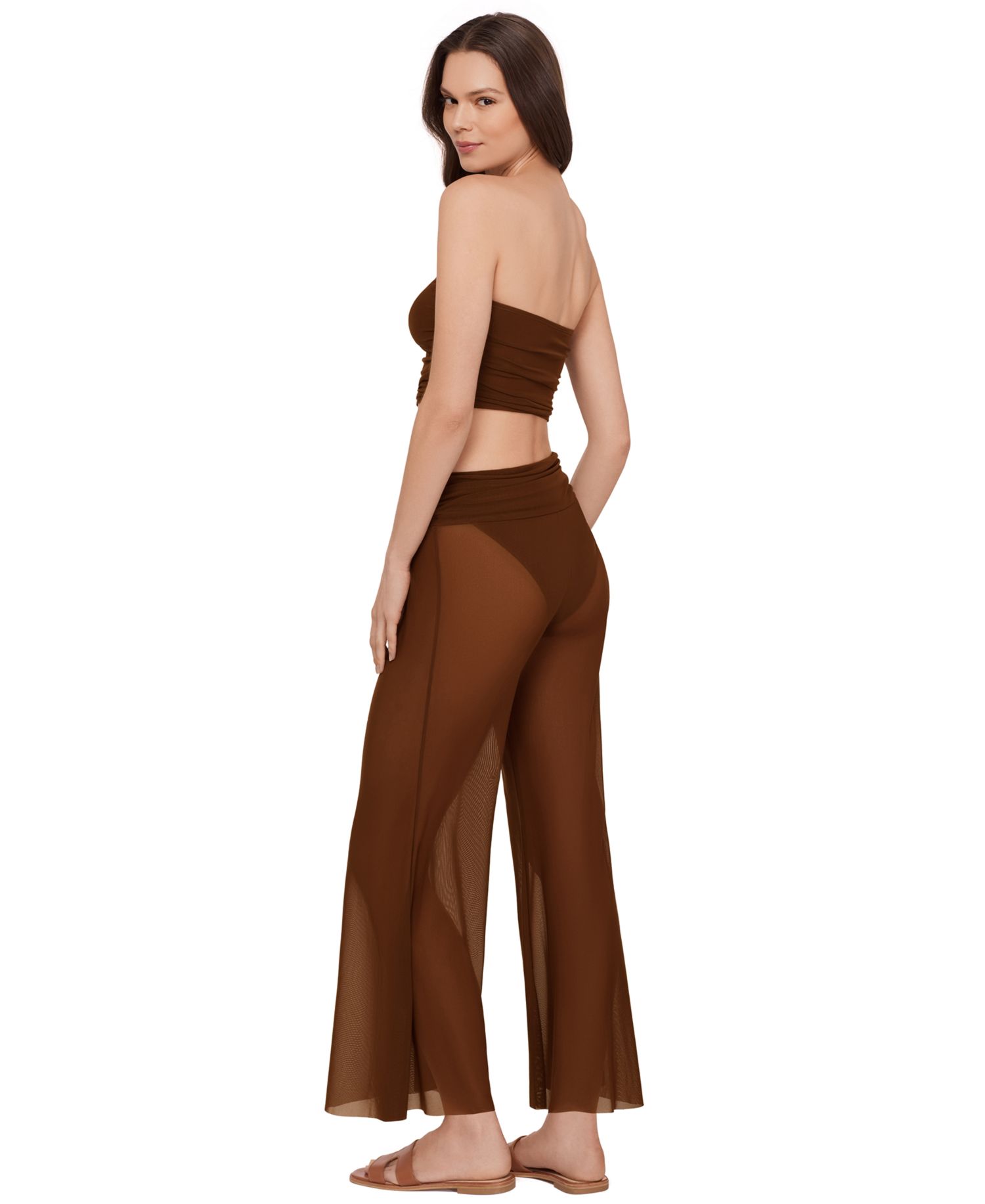 Women's Mesh Wide-Leg Swim Cover-Up Pants