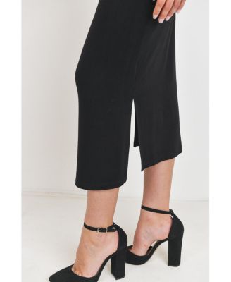 Maternity High-Rise Pencil Midi Skirt with Side Slits