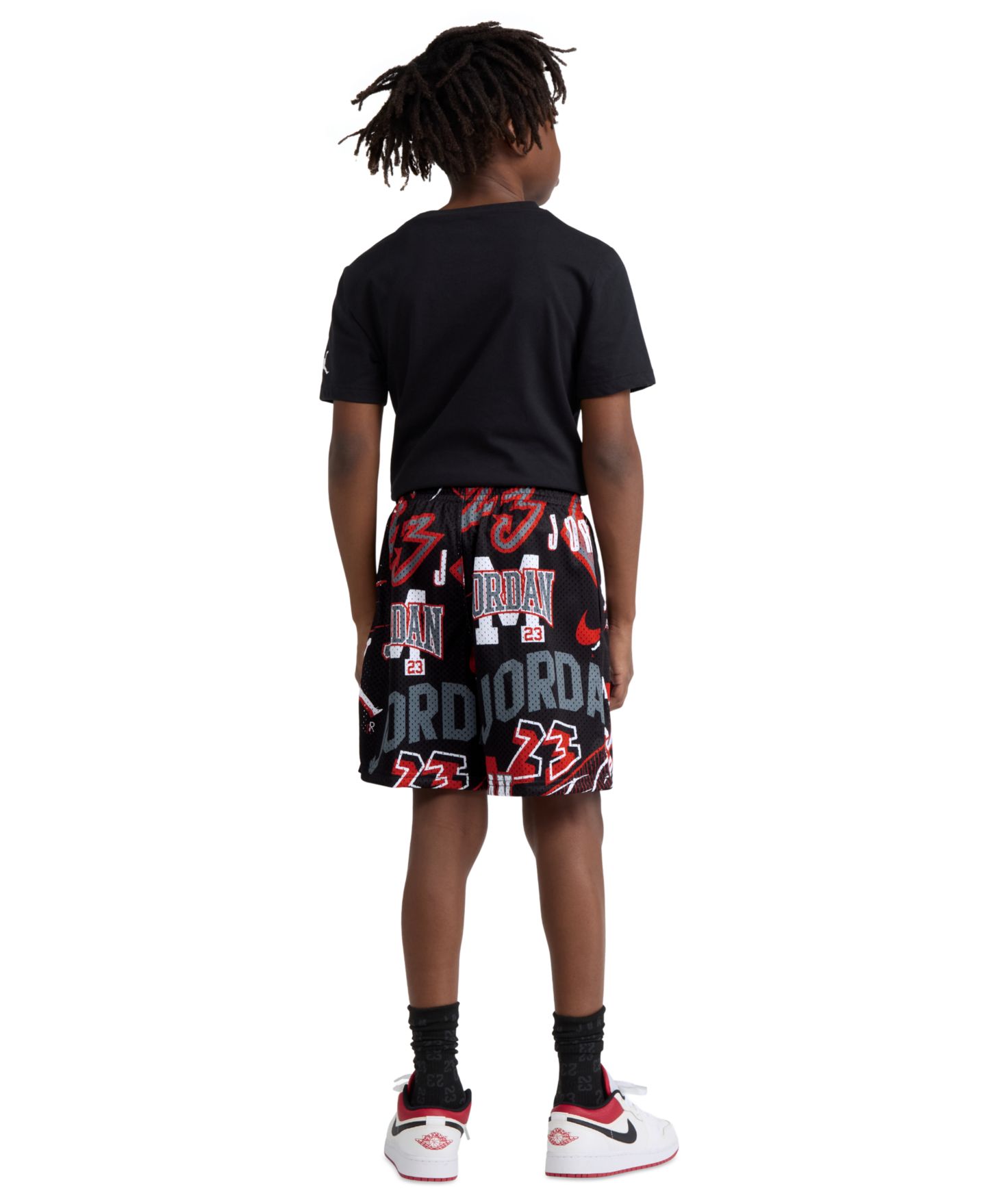 Шорты Jordan Dynasty Printed Elastic Waist Shorts для мальчиков, цвет: Чёрный / Красный — фото 4
