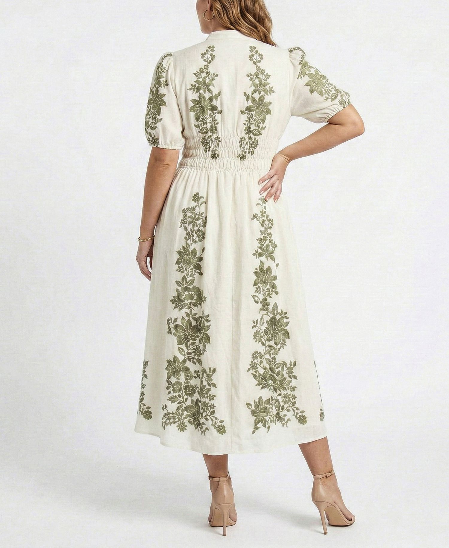 Plus Size Short-Sleeve V-Neck Maxi Dress