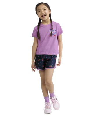 Girls' 4-6X Cherry T-Shirt and Dri-FIT Tempo Printed Shorts, 2-Piece Set