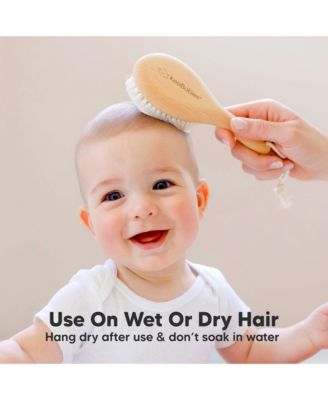 Baby Hair Brush Petite, Oval Cradle Cap Brush, Soft Baby Brush for Infant, Newborn Hairbrush for Girls, Boys, Baby Scalp Brush