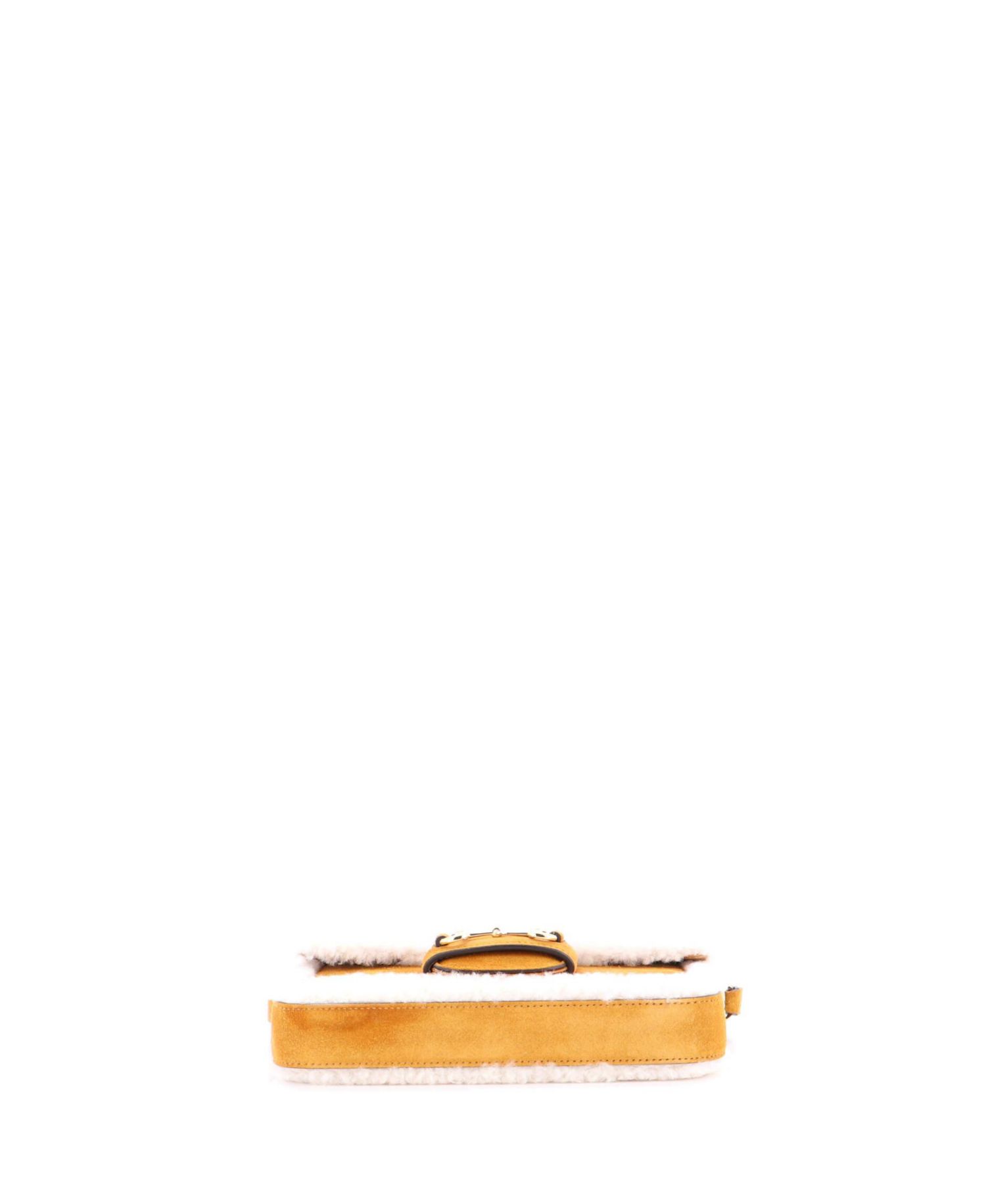 Mini Horsebit 1955 Shoulder Bag Suede with Shearling