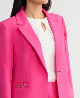 Women's One-Button Chain-Trim Blazer, Regular & Petite