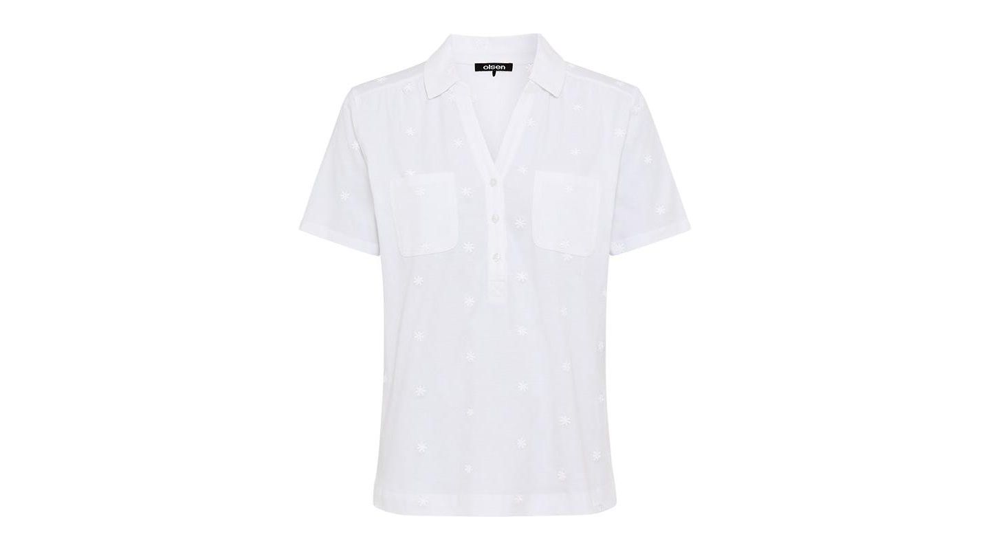 Женская футболка Olsen Embroidered Polo Henley — фото 3