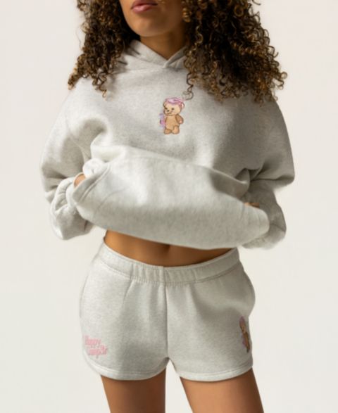 Женские шорты The Happy Camp3r Juniors' Graduation Bear Fleece, цвет: Меланжевый серый