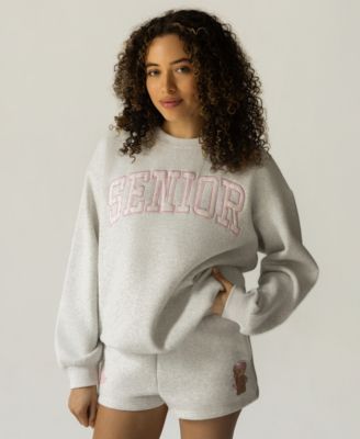 Juniors' Senior Embroidered Crewneck Sweatshirt