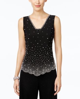 sleeveless tops macy msk embellished blouse