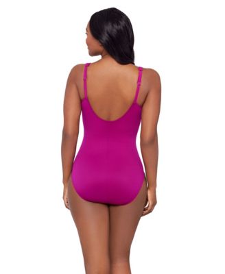 Razzle Dazzle Siren Twist-Front Underwire Allover Slimming One-Piece Swimsuit