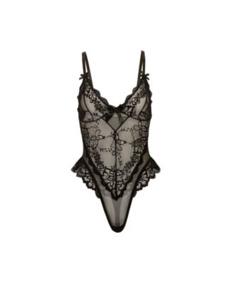Women's Curvy Valentine Sheer Lacey Teddy