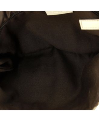 Small Double Belt Flap Messenger GG Canvas with Perforated Leather