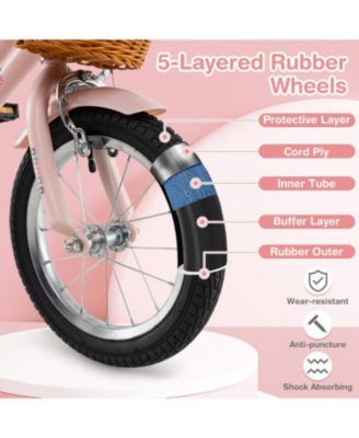 14 Inch Kids Retro Bicycle with Adjustable Height and Basket