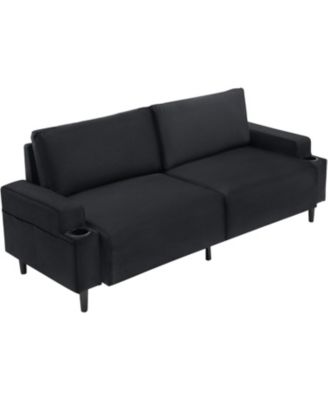 80.7" Loveseat Sofa, Fabric Sleeper Couch with Wood Frame, Easy Assembly for Apartment