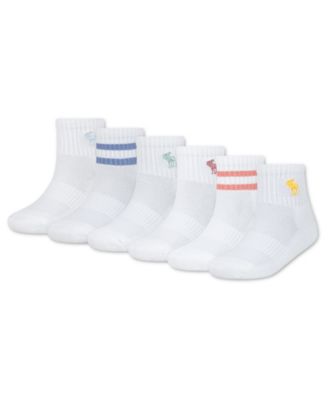 Boys' Core Stripe Quarter Socks, 6-Pack